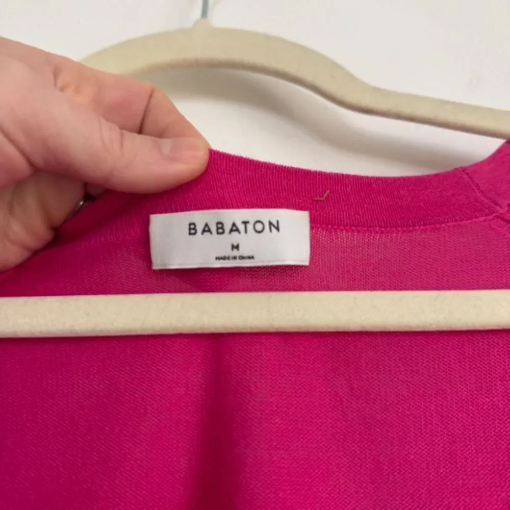 Babaton Aritzia Hot Pink Cotton Blend Cardigan Sweater | Size M
